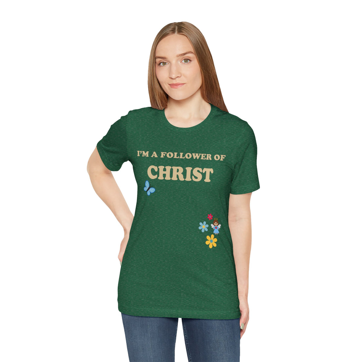 I'm a Follower of Christ — Butterfly & Floral Tee