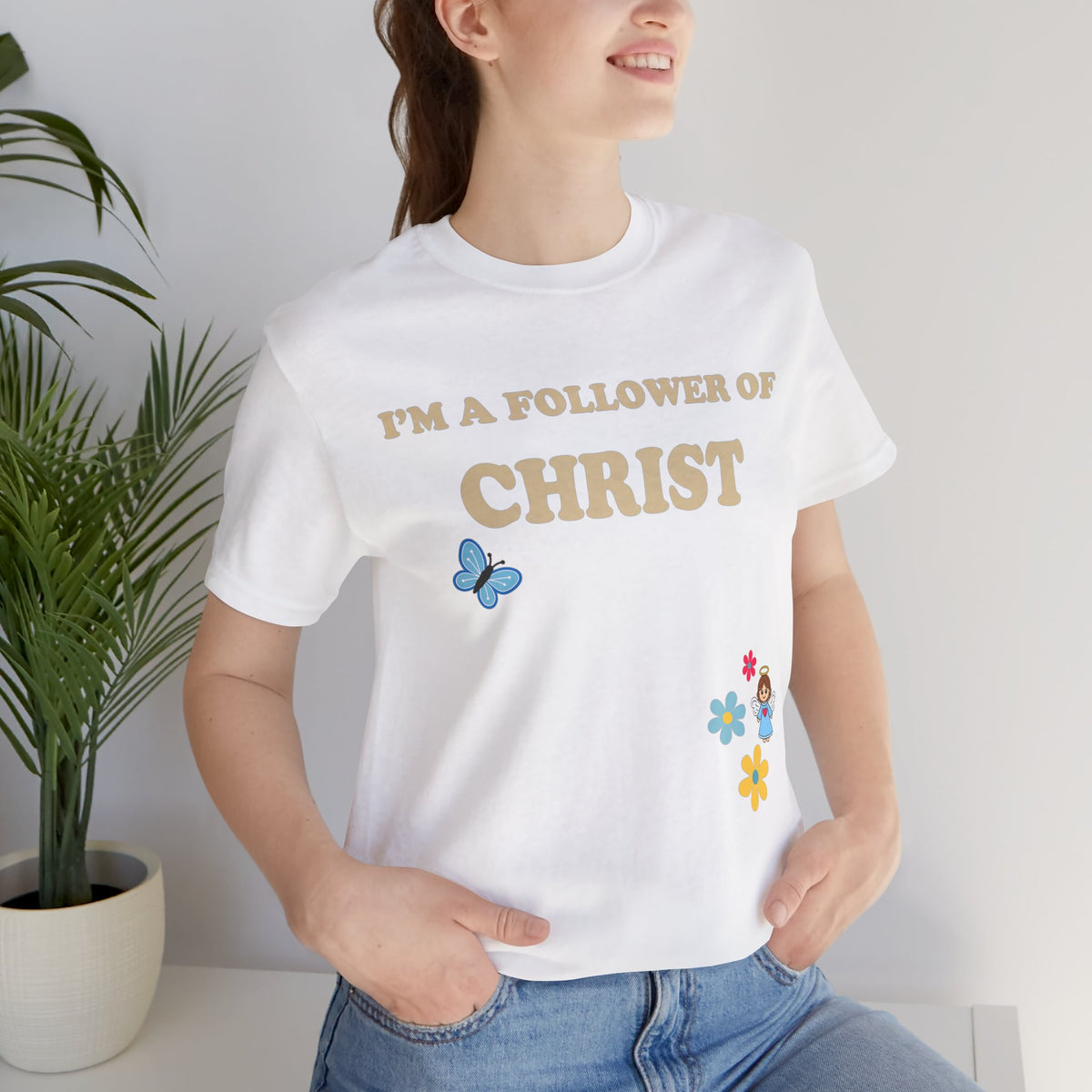 I'm a Follower of Christ — Butterfly & Floral Tee