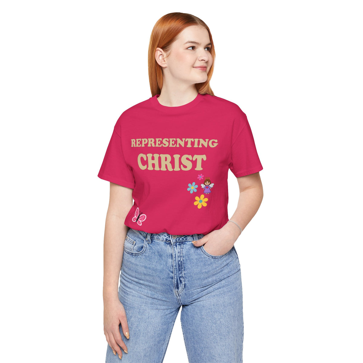 Representing Christ — Floral Butterfly Tee