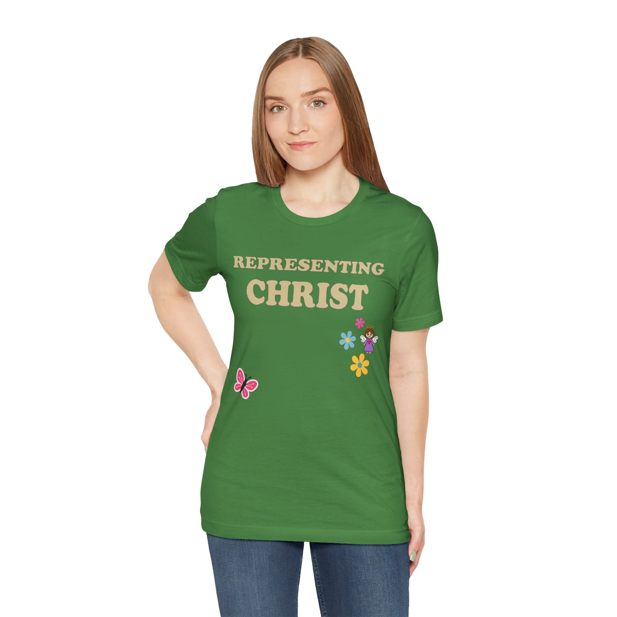 Representing Christ — Floral Butterfly Tee
