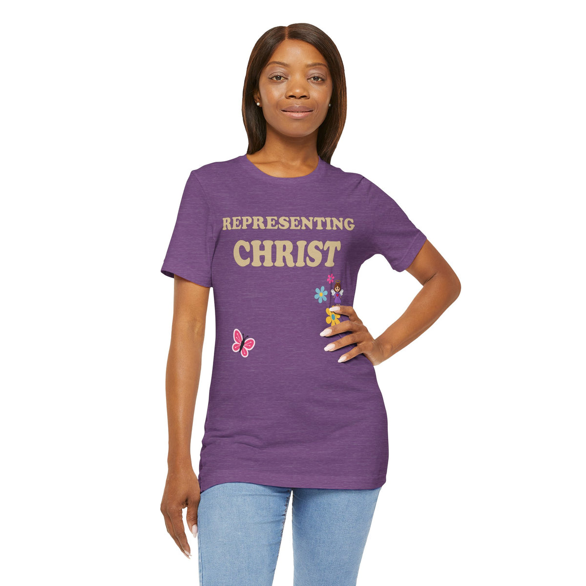 Representing Christ — Floral Butterfly Tee