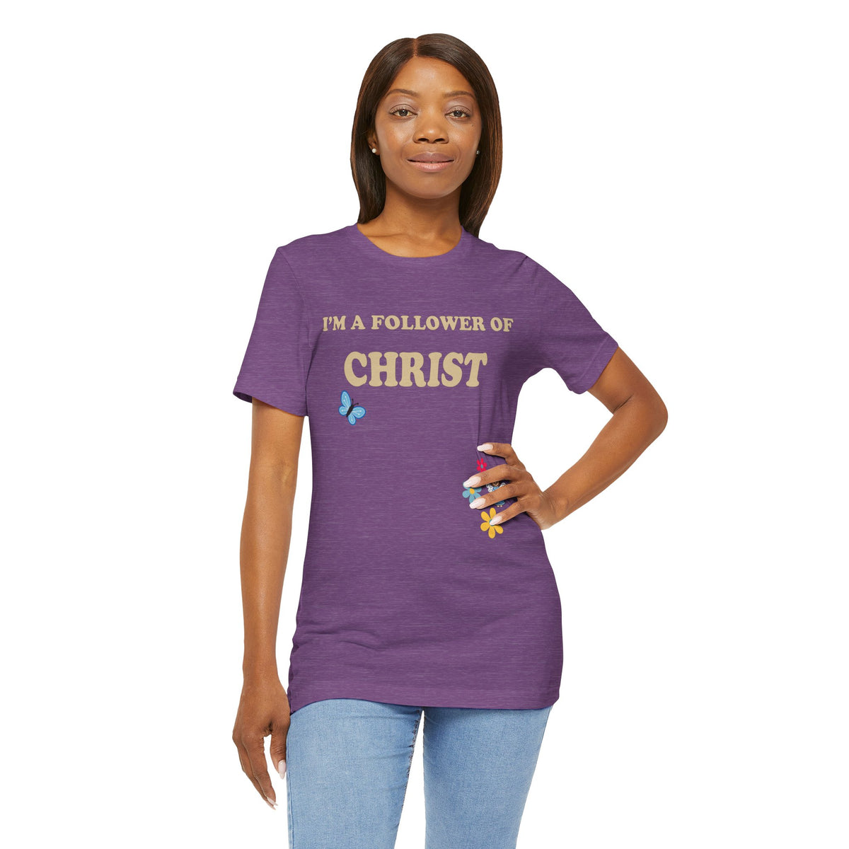 I'm a Follower of Christ — Butterfly & Floral Tee