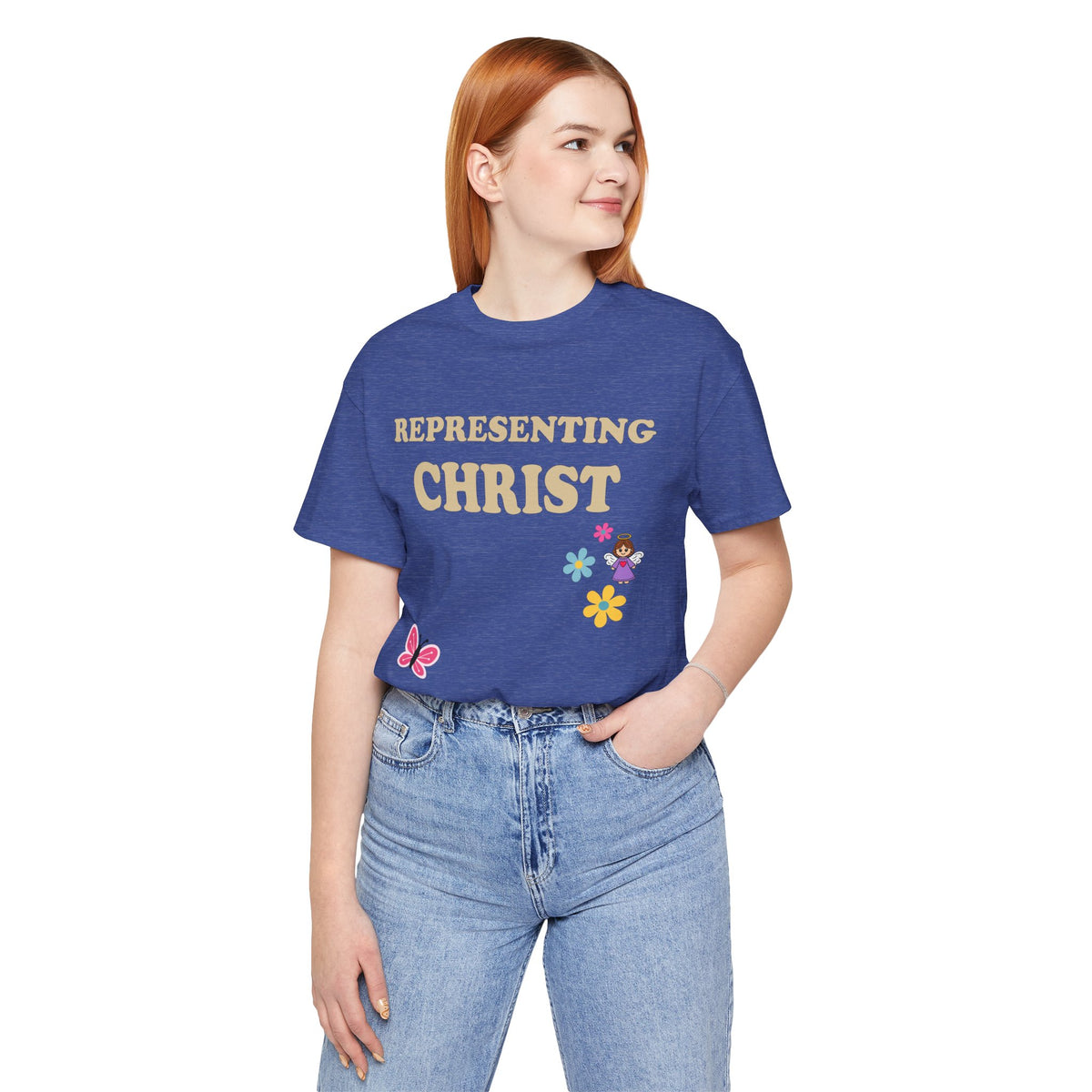 Representing Christ — Floral Butterfly Tee