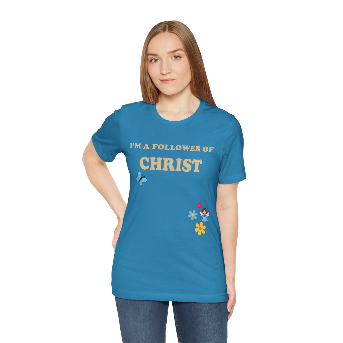 I'm a Follower of Christ — Butterfly & Floral Tee